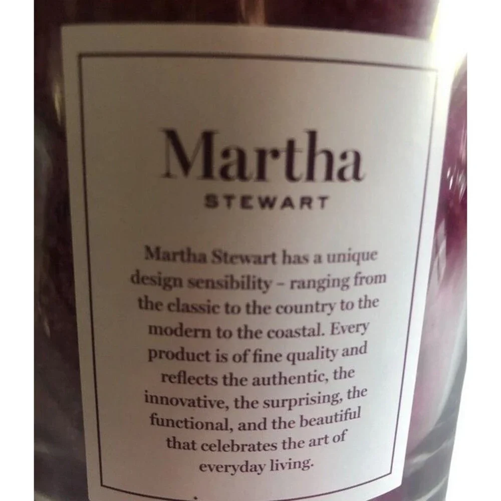 Martha Stewart Tropical Fruit Large Glass Jar Candle 26 Oz Purple Brand New